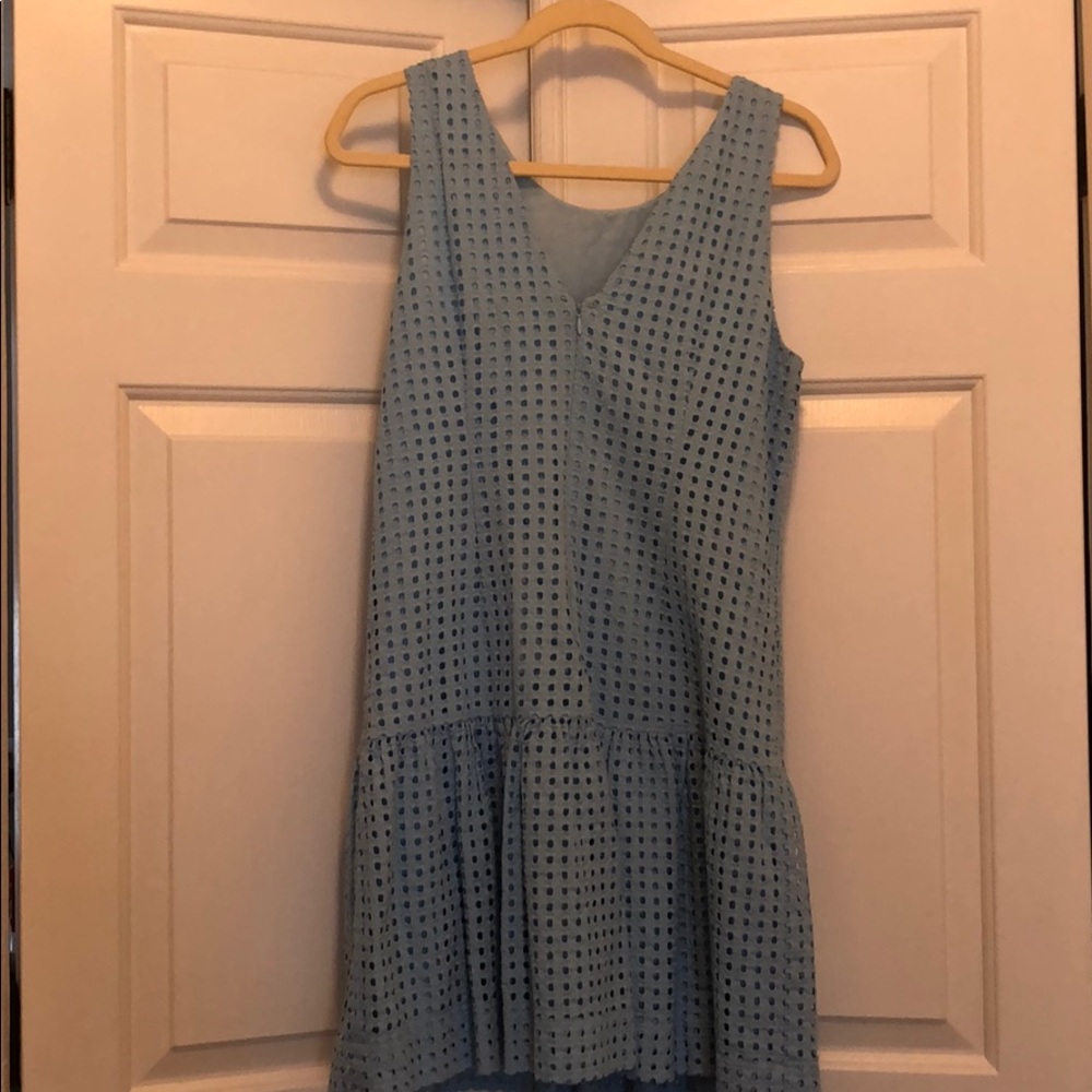 J.Crew Factory Blue Geometric Pattern Dress ๐ - Picture 3 of 8